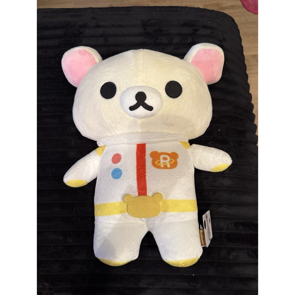 San-X Korilakkuma Rilakkuma Bear White Astronaut Suit 16"‎ Plush Round 1 NWT